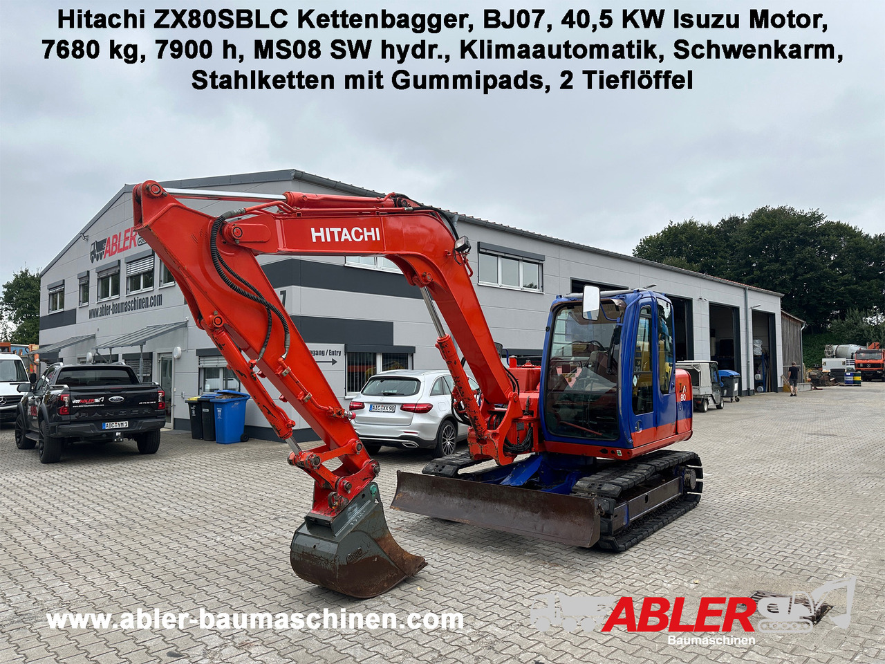 Excavator Hitachi ZX80 SBLC Kettenbagger MS08 SW Klima: picture 1