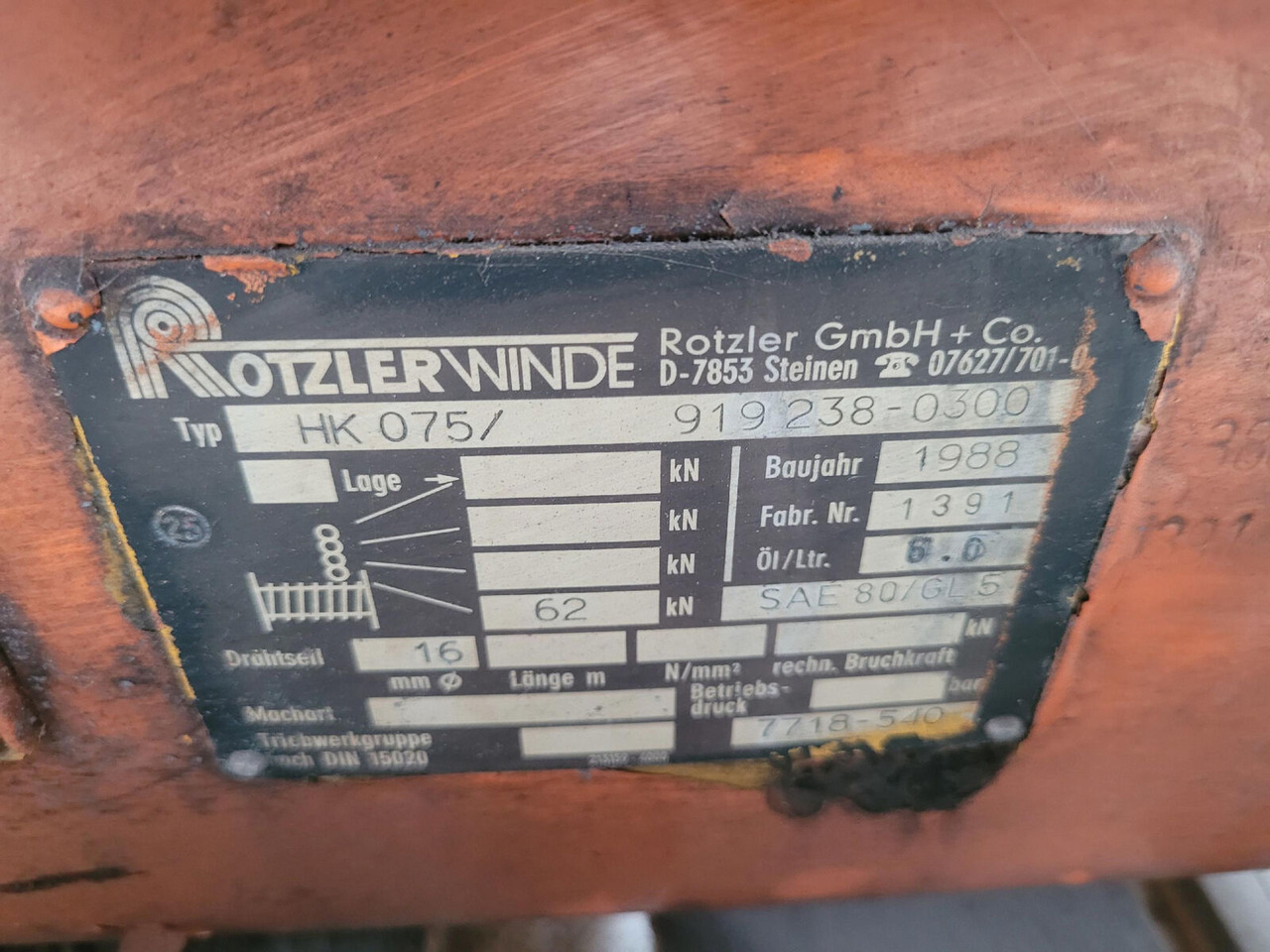 FAUN RTF 50 winch - Winch for Mobile crane: picture 5 FAUN RTF 50 winch - Winch for Mobile crane: picture 5