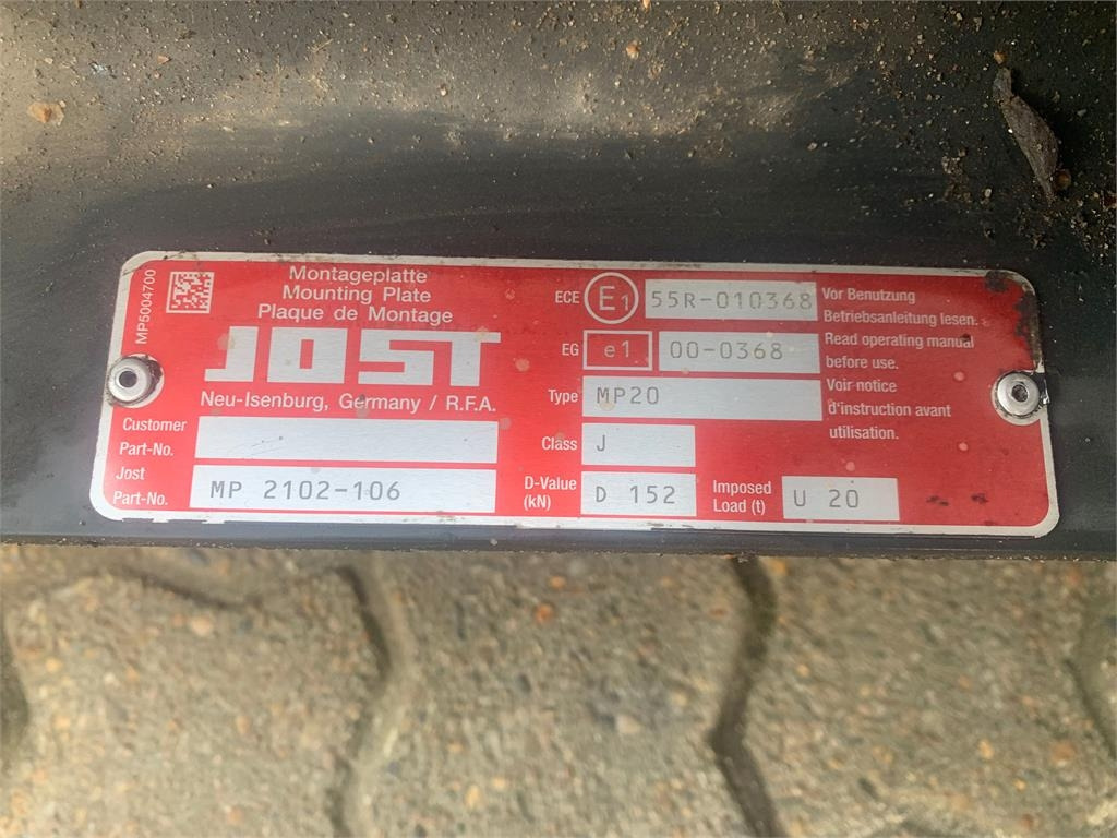 Fifth wheel coupling for Truck Jost Fast lav skammel til mega trækker: picture 6