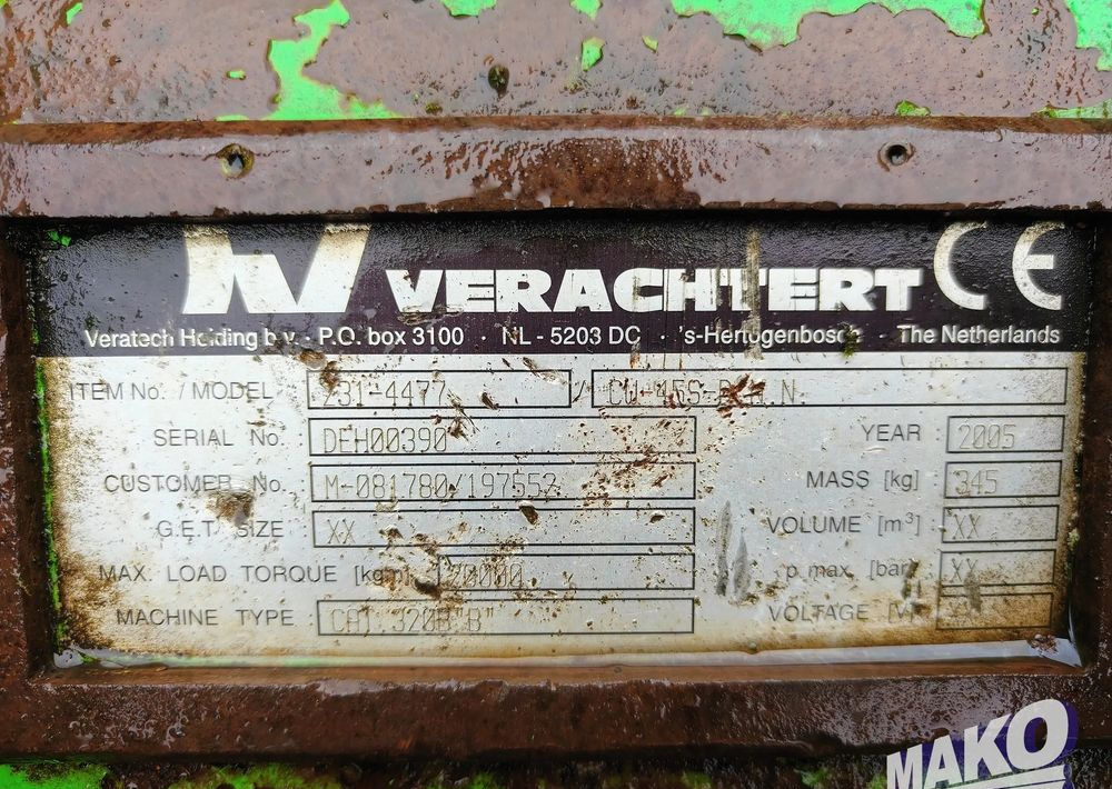 Szybkozłącze mechaniczne Verachtert CW45S - Attachment for Construction machinery: picture 4 Szybkozłącze mechaniczne Verachtert CW45S - Attachment for Construction machinery: picture 4