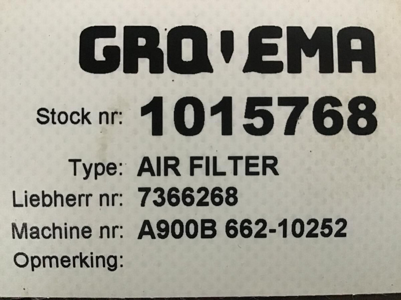 Liebherr Air Filter - Air filter: picture 2 Liebherr Air Filter - Air filter: picture 2