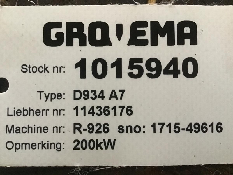 Liebherr D934 A7 - Engine: picture 3 Liebherr D934 A7 - Engine: picture 3