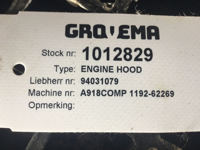 Liebherr Engine Hood - Hood: picture 4 Liebherr Engine Hood - Hood: picture 4