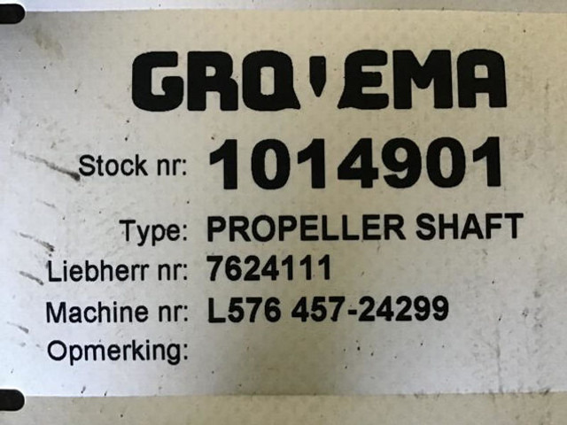 Liebherr Propellor Shaft - Drive shaft: picture 3 Liebherr Propellor Shaft - Drive shaft: picture 3