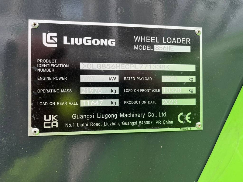 Wheel loader LIUGONG 856 HE: picture 6