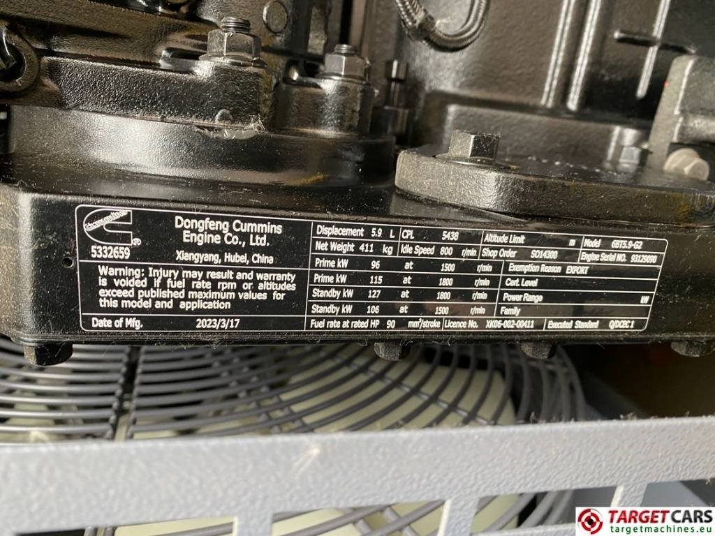 Generator set Atlas Copco QES100 Diesel 100KVA Generator 400/230V Unused: picture 13