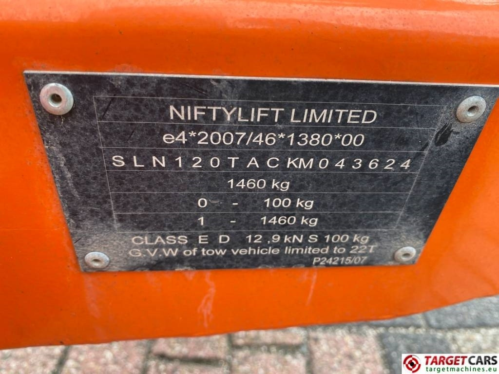 Leasing of Niftylift 120TAC MK1C Tow Electric Boom Work Lift 1220cm Niftylift 120TAC MK1C Tow Electric Boom Work Lift 1220cm: picture 11 Leasing of Niftylift 120TAC MK1C Tow Electric Boom Work Lift 1220cm Niftylift 120TAC MK1C Tow Electric Boom Work Lift 1220cm: picture 11