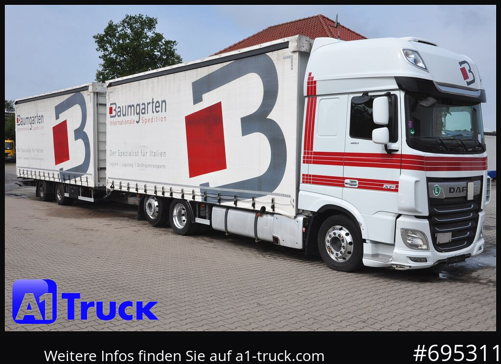 DAF XF 480 SSC, Jumbozug, Lenkachse, Standklima, 120m³ - Curtain side truck: picture 1 DAF XF 480 SSC, Jumbozug, Lenkachse, Standklima, 120m³ - Curtain side truck: picture 1