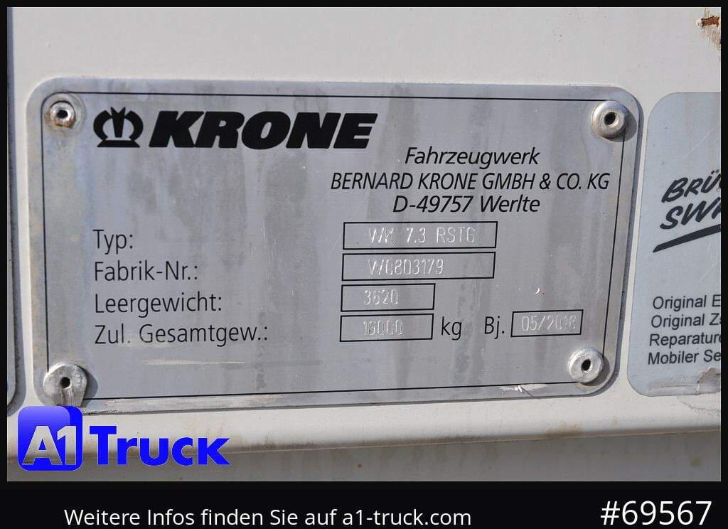 Swap body - box KRONE Wechselbrücke BDF 7,45 Koffer,  Textil 2750mm innen, 20 x vorhanden: picture 8