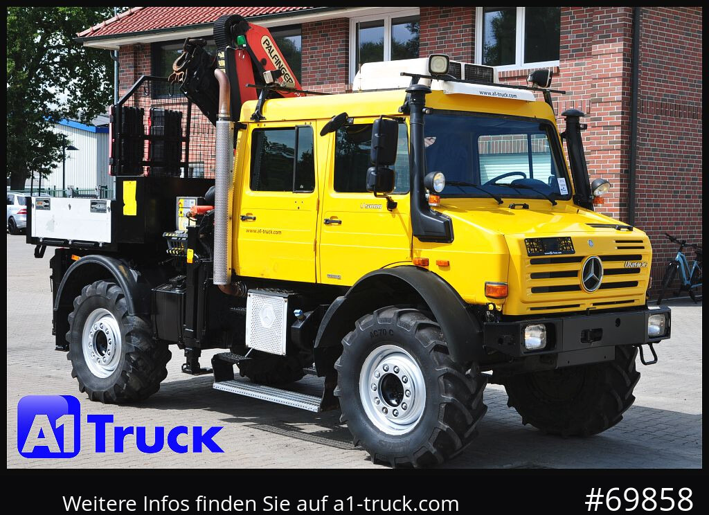MERCEDES-BENZ Unimog U 5000 437/45 Kran Doka 6 Sitze - Crane truck: picture 1 MERCEDES-BENZ Unimog U 5000 437/45 Kran Doka 6 Sitze - Crane truck: picture 1