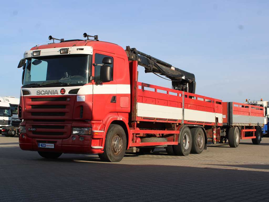 Scania R380, EURO 3, 6X2, LIFT AXLE, HIAB 166K + KOGEL ANBS(1996) - Dropside/ Flatbed truck, Crane truck: picture 1 Scania R380, EURO 3, 6X2, LIFT AXLE, HIAB 166K + KOGEL ANBS(1996) - Dropside/ Flatbed truck, Crane truck: picture 1