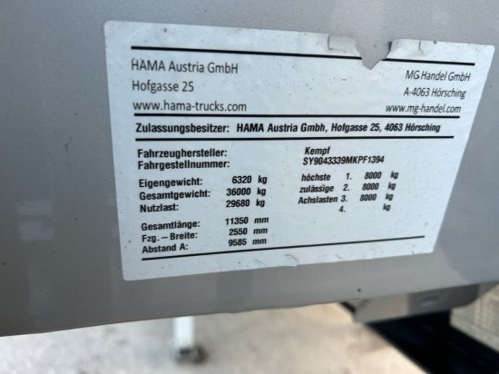 Tipper semi-trailer Kempf SKM 39 Alu-Kastenmulde 55m³ Rollplane: picture 12