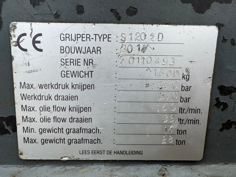 Grapple Verachtert CW40 Zijtveld S1202D (for 17-28t excavator): picture 11