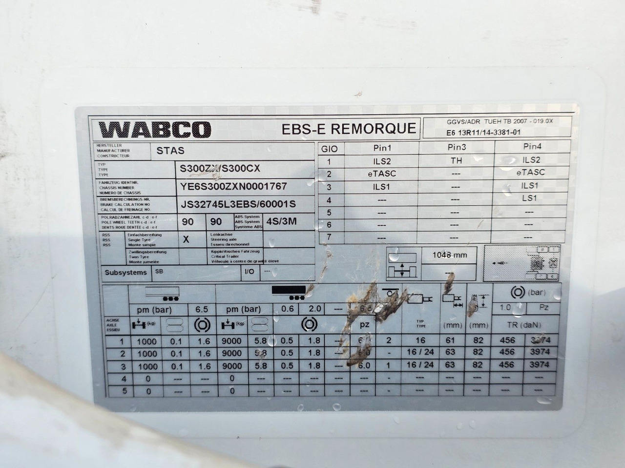 Walking floor semi-trailer Stas S300ZX /ADR Typ EX II, FL, OX, AT / 2 Liftachsen: picture 45