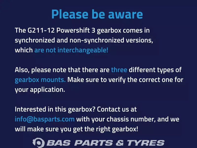 Mercedes-Benz Actros MP4 Mercedes G211-12 KL Powershift 3 Versnellingsbak A 001 260 36 00 - Gearbox for Truck: picture 3 Mercedes-Benz Actros MP4 Mercedes G211-12 KL Powershift 3 Versnellingsbak A 001 260 36 00 - Gearbox for Truck: picture 3