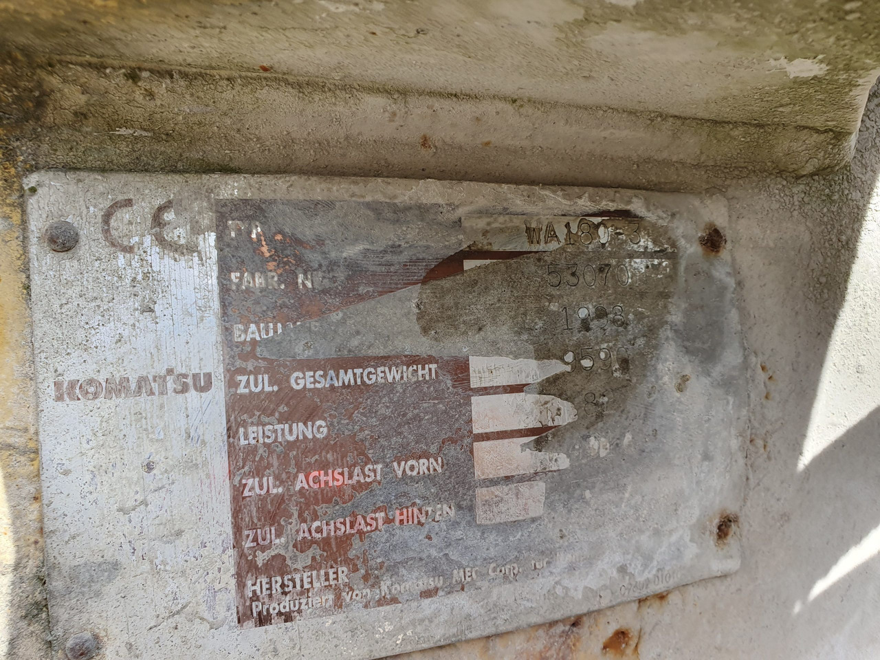 KOMATSU WA180.3 N/S:53070 - Wheel loader: picture 2 KOMATSU WA180.3 N/S:53070 - Wheel loader: picture 2
