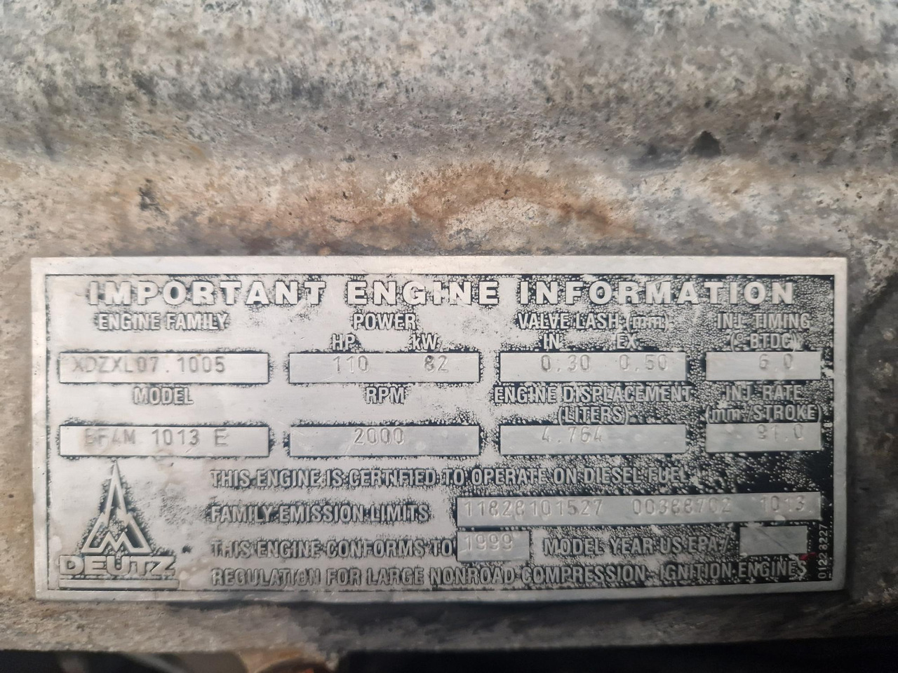 MOTOR DEUTZ BF4M1013E - Engine for Construction machinery: picture 4 MOTOR DEUTZ BF4M1013E - Engine for Construction machinery: picture 4