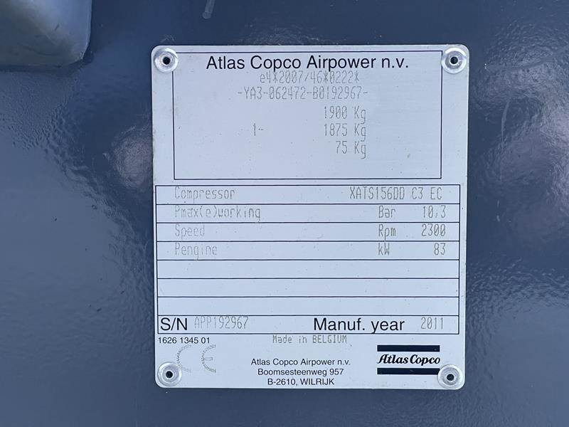 Atlas-Copco XATS 156 DD - N - Air compressor: picture 5 Atlas-Copco XATS 156 DD - N - Air compressor: picture 5