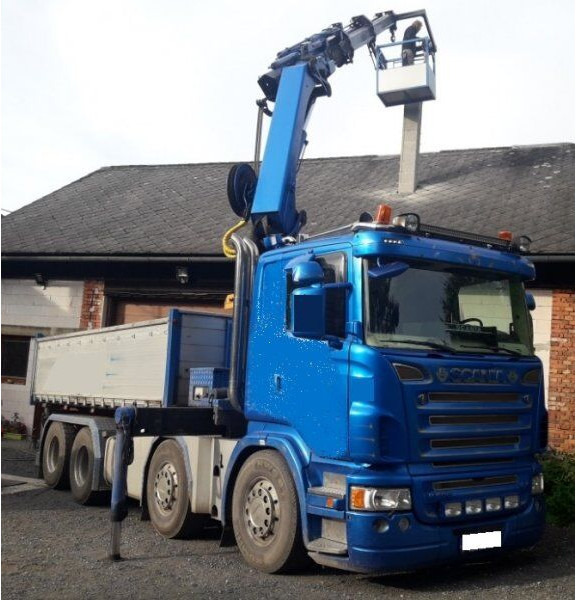 Scania 8x4 bord. R500 +23m crane - Tipper, Crane truck: picture 1 Scania 8x4 bord. R500 +23m crane - Tipper, Crane truck: picture 1