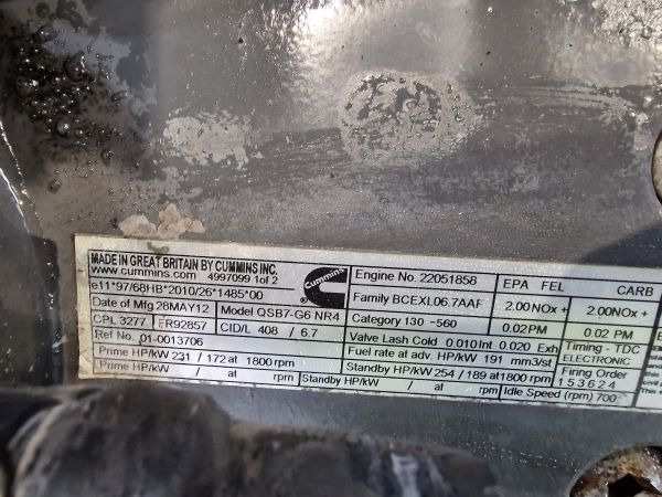 Cummins QSB7-G6 NR4 CPL3277 Engine (Plant) - Engine for Construction machinery: picture 2 Cummins QSB7-G6 NR4 CPL3277 Engine (Plant) - Engine for Construction machinery: picture 2