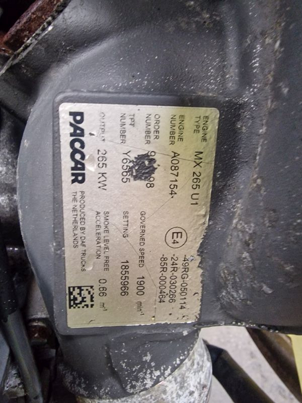 DAF MX265U1 Engine (Truck) - Engine for Truck: picture 2 DAF MX265U1 Engine (Truck) - Engine for Truck: picture 2