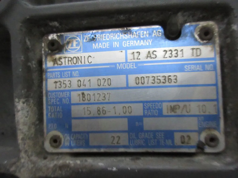 DAF 1801237 TRANSMISSIE 12 AS 2331 TD EURO 5 XF CF - Gearbox for Truck: picture 5 DAF 1801237 TRANSMISSIE 12 AS 2331 TD EURO 5 XF CF - Gearbox for Truck: picture 5