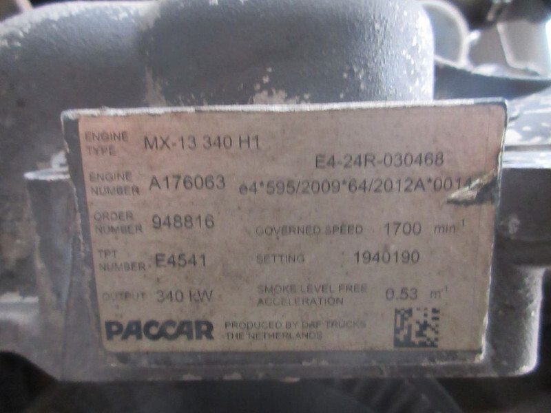 Engine for Truck DAF XF106 MX-13 340 H1 MOTOR EURO 6: picture 7