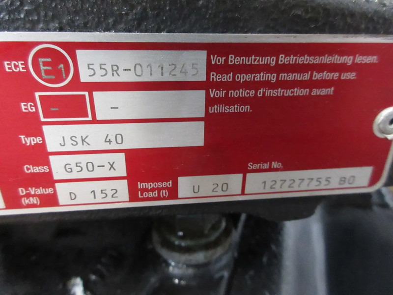 Jost JSK 40 G50-X D 152 JSK 40 G50-X D 152 KOMT VAN MAN 18.420 EURO 6 MODEL 2021 - Fifth wheel coupling for Truck: picture 5 Jost JSK 40 G50-X D 152 JSK 40 G50-X D 152 KOMT VAN MAN 18.420 EURO 6 MODEL 2021 - Fifth wheel coupling for Truck: picture 5