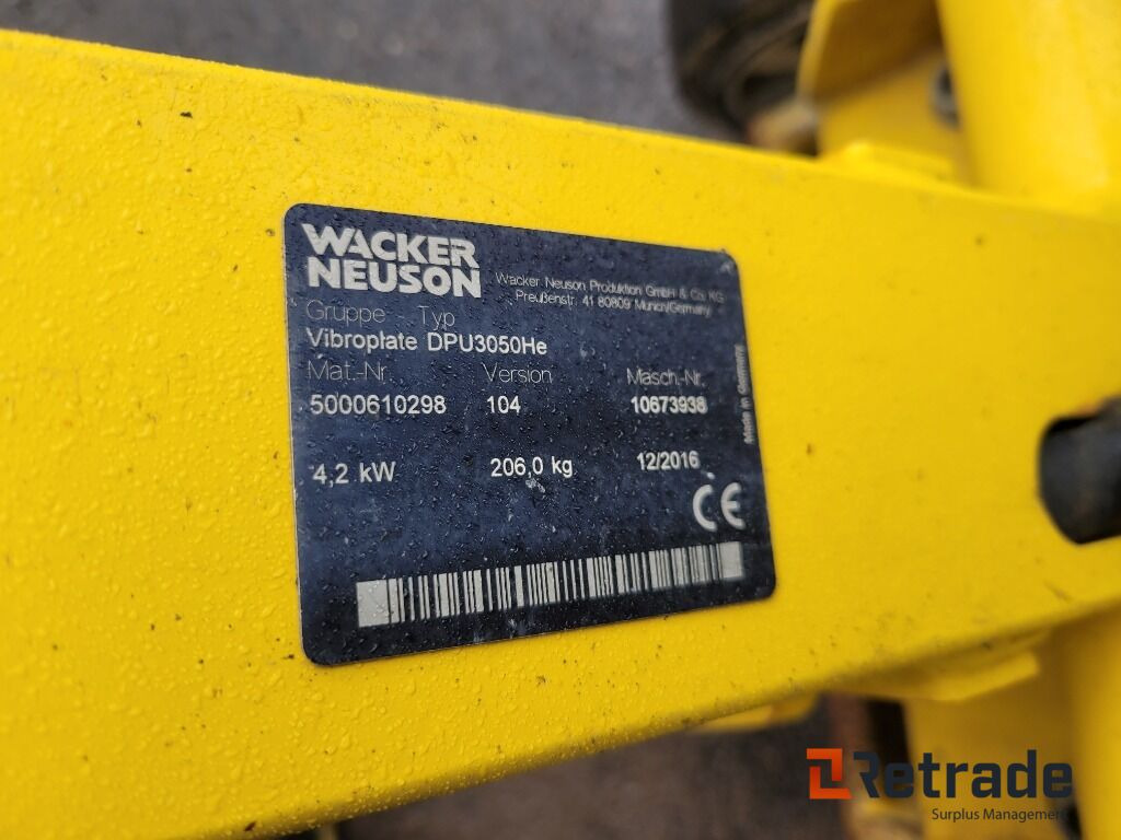 Construction equipment Markvibrator vibroplatta Wacker Neuson DPU3050He e-starter: picture 7 Construction equipment Markvibrator vibroplatta Wacker Neuson DPU3050He e-starter: picture 7