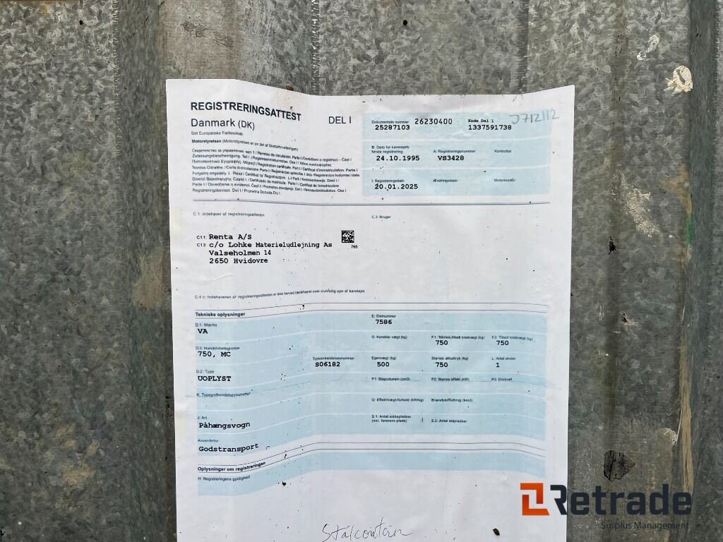 Closed box trailer Trailer Variant Lukket Materiale trailer METAL: picture 7 Closed box trailer Trailer Variant Lukket Materiale trailer METAL: picture 7