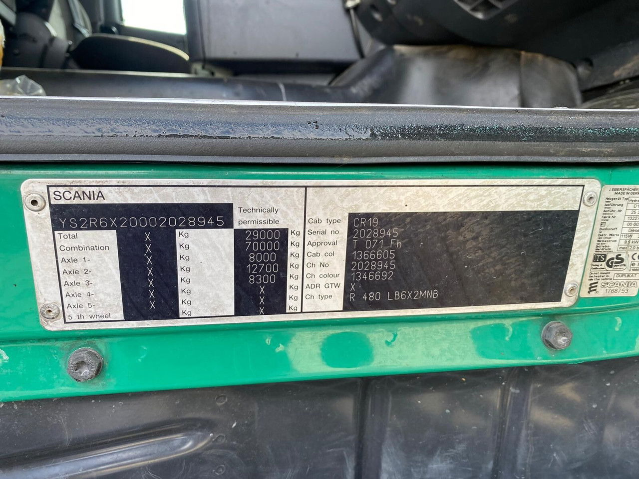 Tipper SCANIA R480 E4 / Grain Side Kipper / Frame 7.2m Long: picture 28