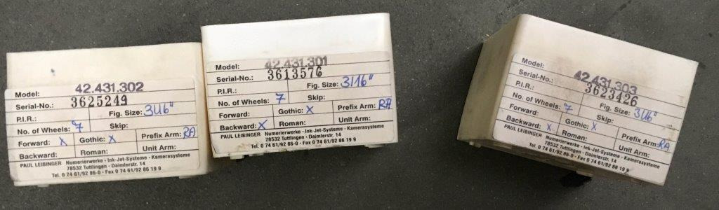 Leibinger numbering machines for GTO 52 or GTO 46 or also SM 52 - Spare parts for Printing machinery: picture 4 Leibinger numbering machines for GTO 52 or GTO 46 or also SM 52 - Spare parts for Printing machinery: picture 4