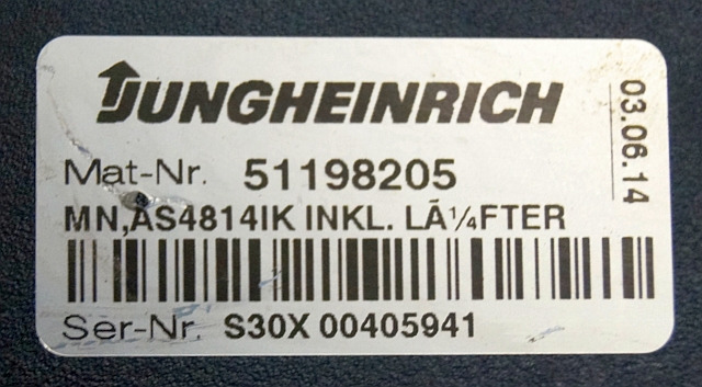 Jungheinrich 51159321 | Rij/hef regeling drive/lifting controller AS4814Ik Index - ECU for Material handling equipment: picture 5 Jungheinrich 51159321 | Rij/hef regeling drive/lifting controller AS4814Ik Index - ECU for Material handling equipment: picture 5