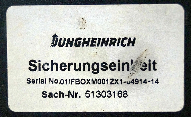Jungheinrich 51303168 | Zekeringkast Fusebox sn. 01/FBOXM001ZX1-64914-14 - Fuse for Material handling equipment: picture 4 Jungheinrich 51303168 | Zekeringkast Fusebox sn. 01/FBOXM001ZX1-64914-14 - Fuse for Material handling equipment: picture 4