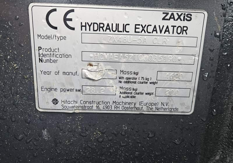 Leasing of  Hitachi ZX48U-5A CLR / 3 ŁYŻKI / SPROWADZONA / 2 300 MTH Hitachi ZX48U-5A CLR / 3 ŁYŻKI / SPROWADZONA / 2 300 MTH: picture 19