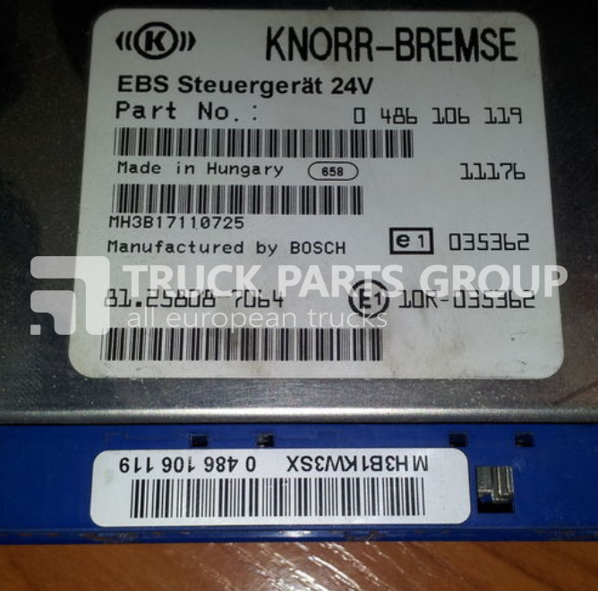 MAN TGA, TGX, TGS, TGM, TGL, Electronic brake system 5/8 FULL EBS - ECU for Truck: picture 1 MAN TGA, TGX, TGS, TGM, TGL, Electronic brake system 5/8 FULL EBS - ECU for Truck: picture 1