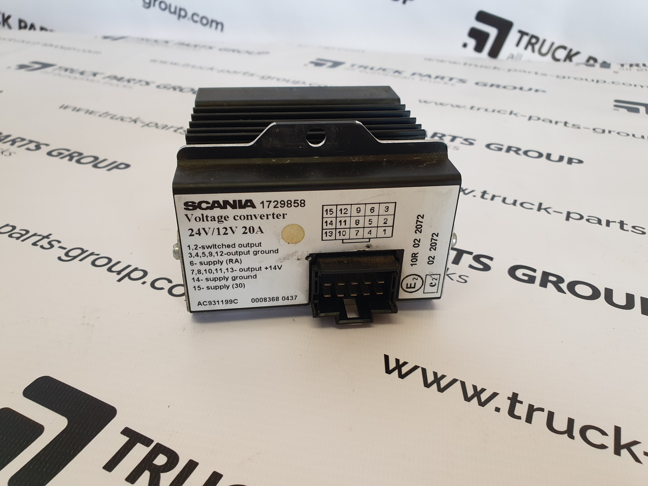 SCANIA SCANIA EURO 3 P, G, R, T series voltage converter, power inverter, voltage transformer, 24V/12V 20A, 1729858, 1729574. - Electrical system for Truck: picture 2 SCANIA SCANIA EURO 3 P, G, R, T series voltage converter, power inverter, voltage transformer, 24V/12V 20A, 1729858, 1729574. - Electrical system for Truck: picture 2