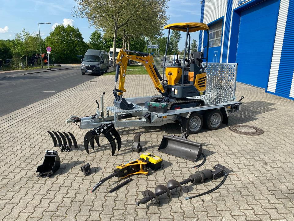 Minibagger BK1250JS + Tieflader + Zubehör *INKL.19% MWST*KUBOTA*BERGER KRAUS*JOYSTICK*SOFORT!* - Mini excavator, Trailer: picture 1 Minibagger BK1250JS + Tieflader + Zubehör *INKL.19% MWST*KUBOTA*BERGER KRAUS*JOYSTICK*SOFORT!* - Mini excavator, Trailer: picture 1