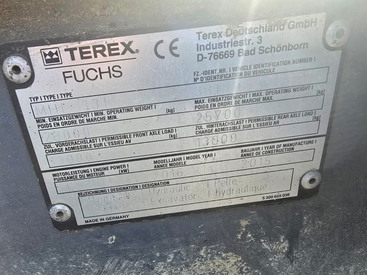 Material handler FUCHS MHL 331: picture 12