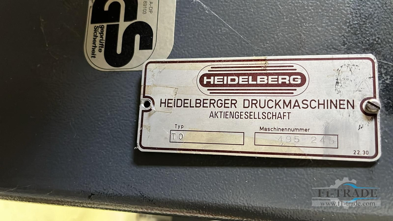 Heidelberg TOK (15Mio.) - Offset printing machine: picture 5 Heidelberg TOK (15Mio.) - Offset printing machine: picture 5