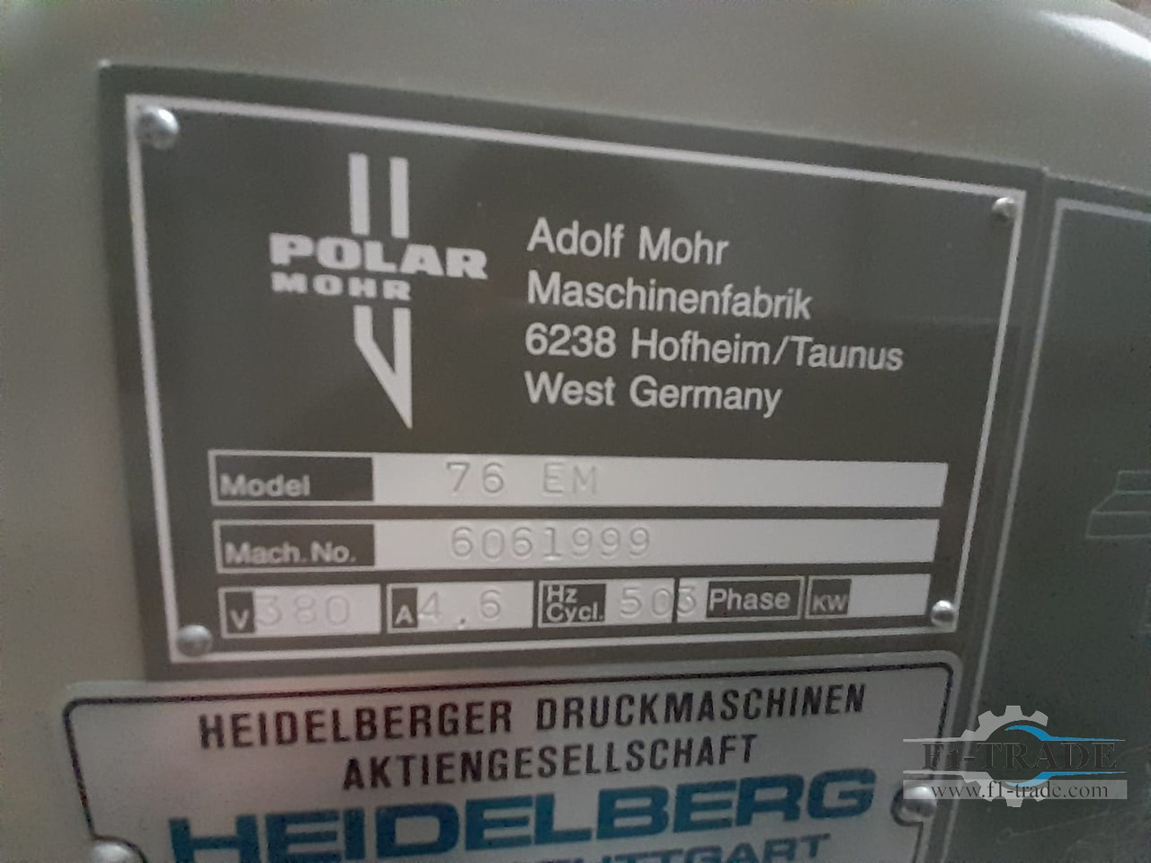 Polar 76 EM - Paper cutting machine: picture 4 Polar 76 EM - Paper cutting machine: picture 4