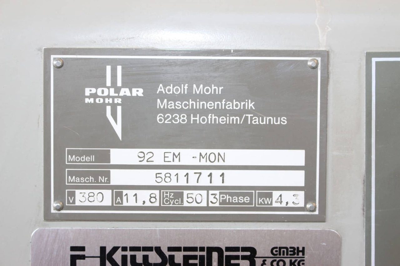 Polar 92 EM-MON - Paper cutting machine: picture 3 Polar 92 EM-MON - Paper cutting machine: picture 3