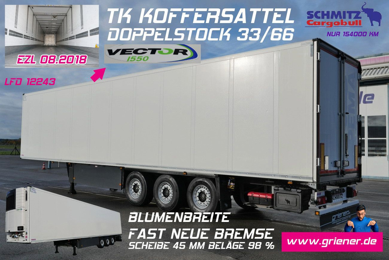 Schmitz Cargobull SKO 24/CARRIER 1550 VECTOR /DOPPELSTOCK /BLUMEN/ - Refrigerated semi-trailer: picture 1 Schmitz Cargobull SKO 24/CARRIER 1550 VECTOR /DOPPELSTOCK /BLUMEN/ - Refrigerated semi-trailer: picture 1