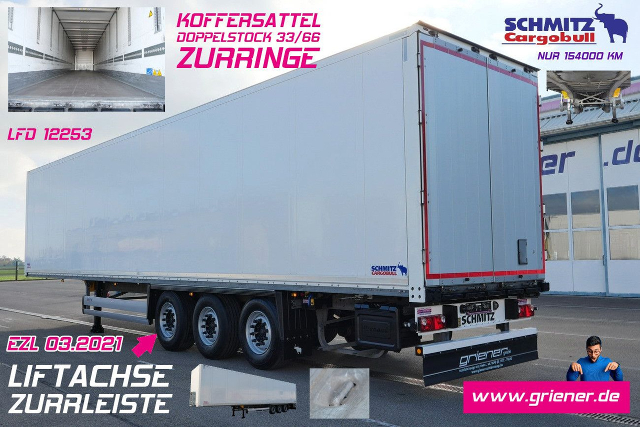 Schmitz Cargobull SKO 24/DOPPELSTOCK / 2,70/ LIFT nur 154 tsd km - Closed box semi-trailer: picture 1 Schmitz Cargobull SKO 24/DOPPELSTOCK / 2,70/ LIFT nur 154 tsd km - Closed box semi-trailer: picture 1