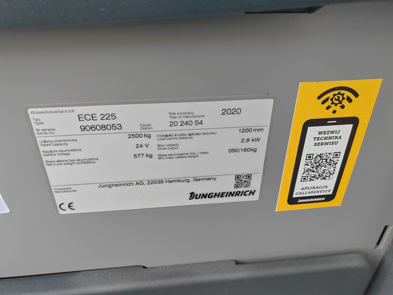 Order picker Jungheinrich ECE 225 Li-Ion/ 2.4m/ 2020yy/ 3057mh: picture 13
