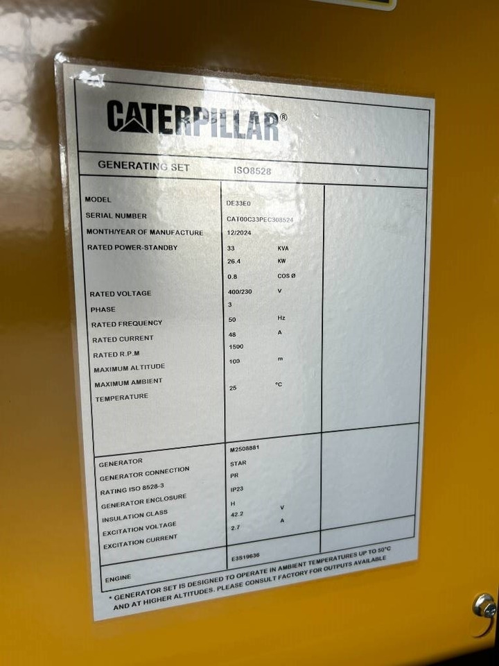 CAT DE33E0 - 33 kVA Generator - DPX-18004 - Generator set: picture 5 CAT DE33E0 - 33 kVA Generator - DPX-18004 - Generator set: picture 5