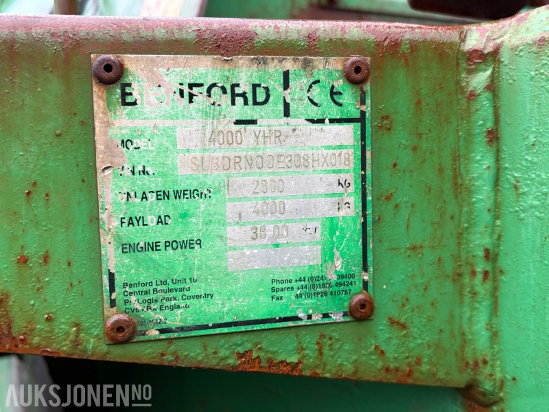 Dumper 2008 Terex Benford PT4000 YHR – 4 000 kg site dumper: picture 13