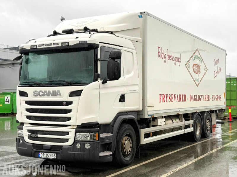 Box truck 2016 Scania G450 med 2-soners kjøl- og frys, 1 eier, 2 kjølesoner, Gullavtale, Zepro, Onspot kjettinger, ryggekamera: picture 1