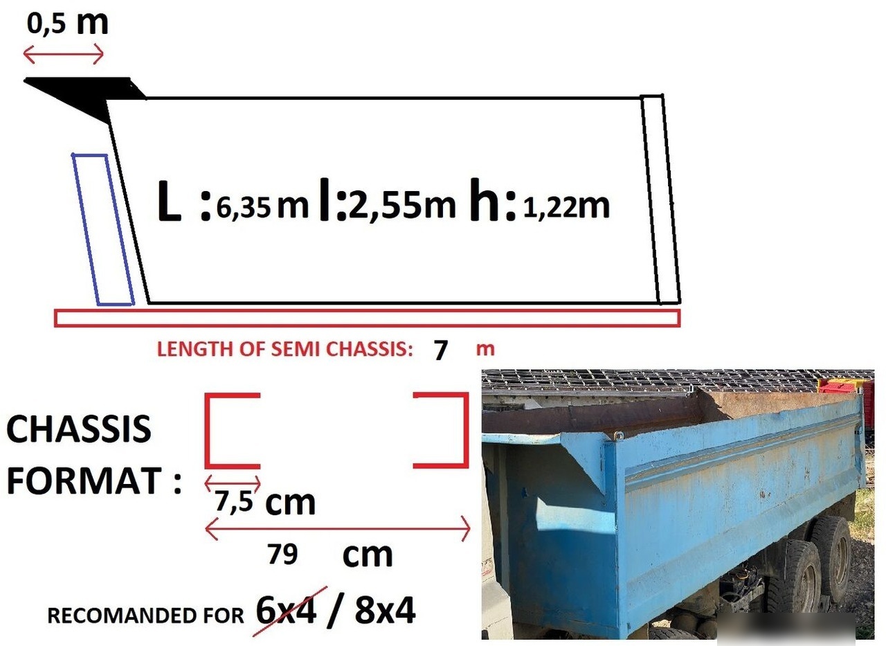 Hardox Bena basculabila cu semisasiu 7m : 8x4 - Tipper body: picture 1 Hardox Bena basculabila cu semisasiu 7m : 8x4 - Tipper body: picture 1