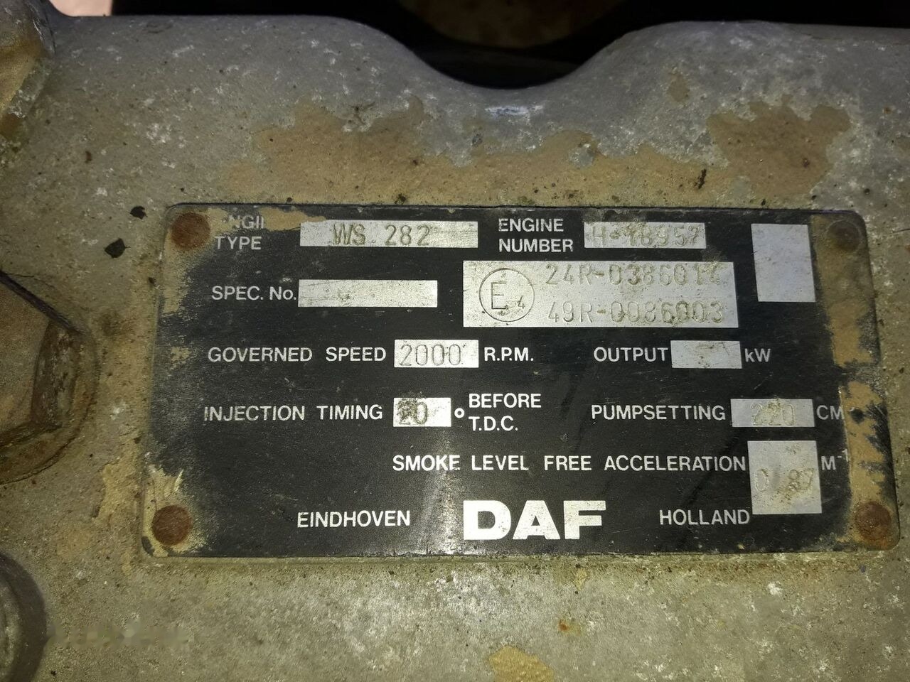 Engine for Truck DAF 1160 ATI WS282 350 DAF: picture 6 Engine for Truck DAF 1160 ATI WS282 350 DAF: picture 6